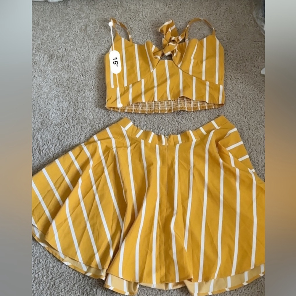 Yellow mini skirt set XL - Picture 9 of 9